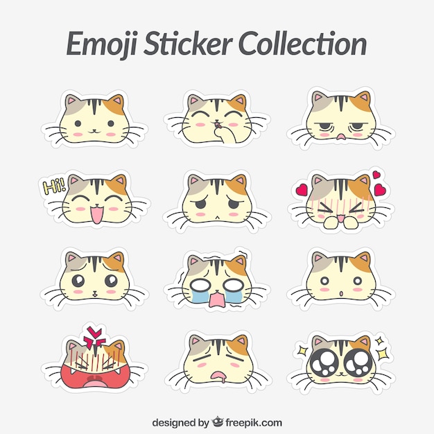 Awesome cat sticker set