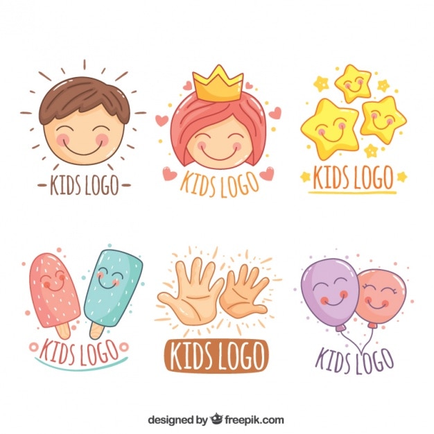 Download Free Awesome Collection Of Hand Drawn Kids Logos Free Vector Use our free logo maker to create a logo and build your brand. Put your logo on business cards, promotional products, or your website for brand visibility.