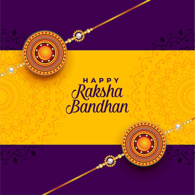 Awesome Decorative Rakhi For Raksha Bandhan Festival Free Vector