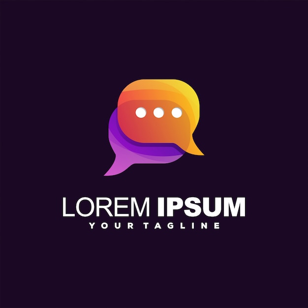 Premium Vector | Awesome gradient chat logo