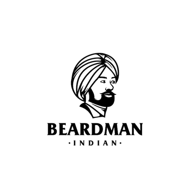 Download Free Awesome Indian Bearded Man Logo Template Premium Vector Use our free logo maker to create a logo and build your brand. Put your logo on business cards, promotional products, or your website for brand visibility.