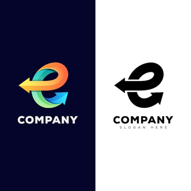Download Free Awesome Letter E With Arrow For Business Logo Two Version Premium Vector Use our free logo maker to create a logo and build your brand. Put your logo on business cards, promotional products, or your website for brand visibility.