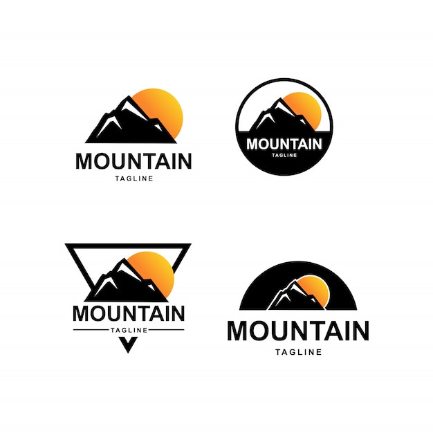 Download Awesome mountain logo pack Vector | Premium Download