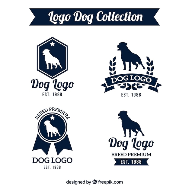 Download Awesome pack of dog logos | Free Vector
