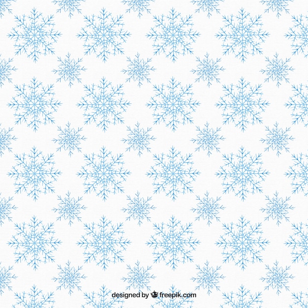 Free Vector Awesome pattern with cute blue snowflakes