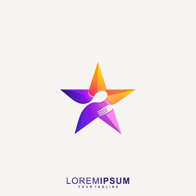 Awesome star restaurant logo vector | Premium Vector