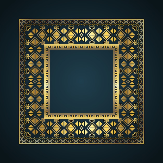 Aztec style border frame background Free Vector