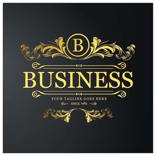 Premium Vector | B Business Logo. New Creative Golden Floral Design ...