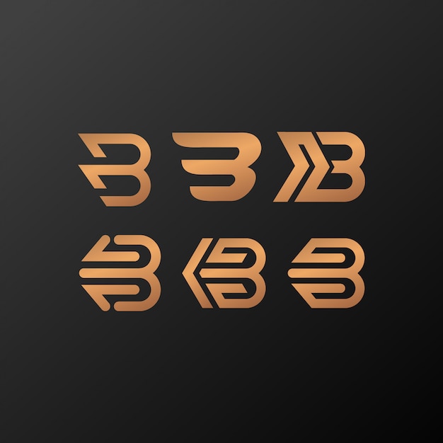 B logo gold | Premium Vector