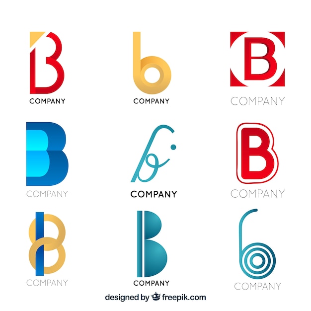 現代的な文字bロゴコレクション 無料のベクター