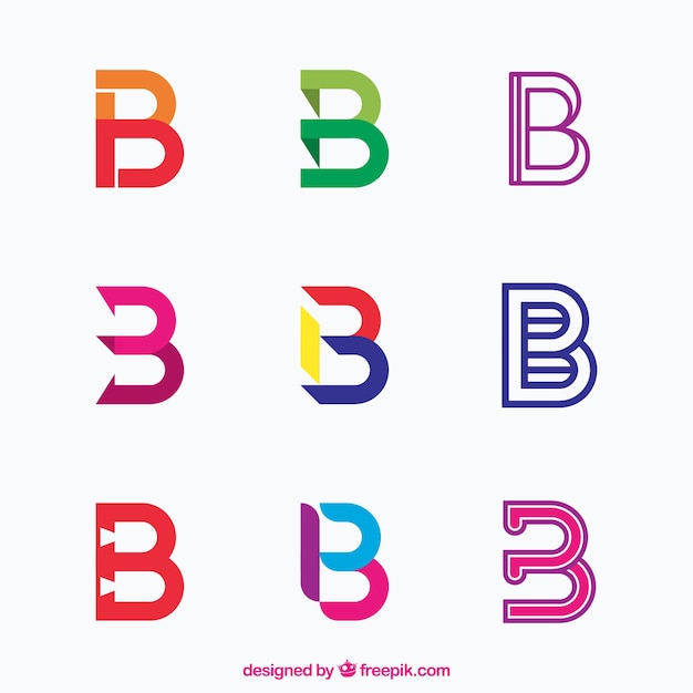 多色文字bロゴコレクション 無料のベクター
