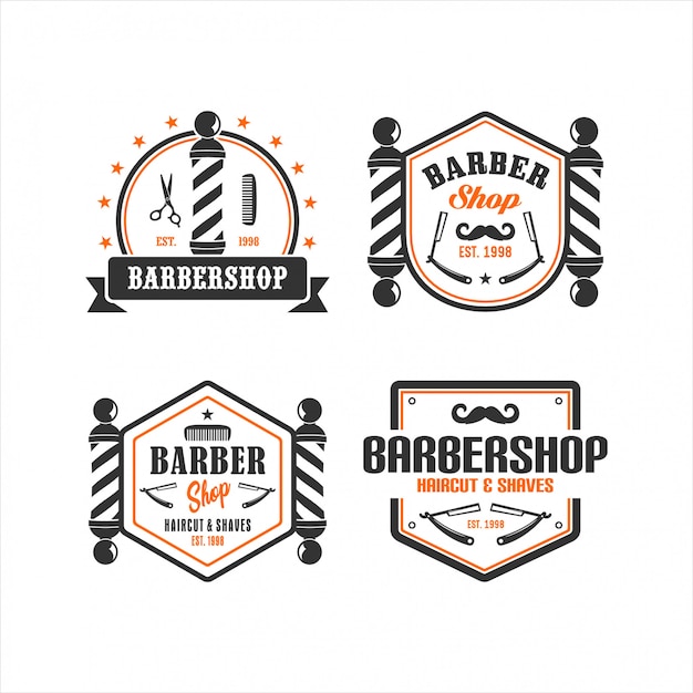 Premium Vector | Babershop vintage logo collections