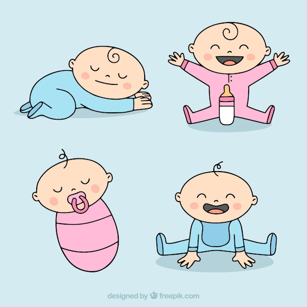 Free Vector | Babies collection in hand drawn style