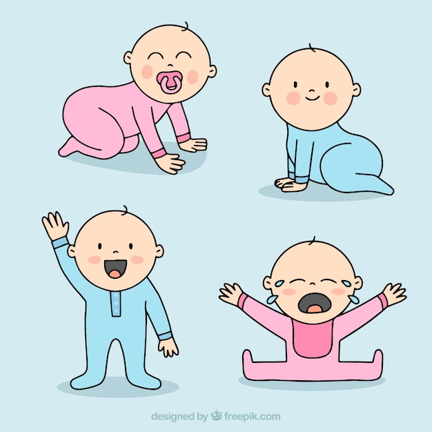 Free Vector | Babies collection in hand drawn style