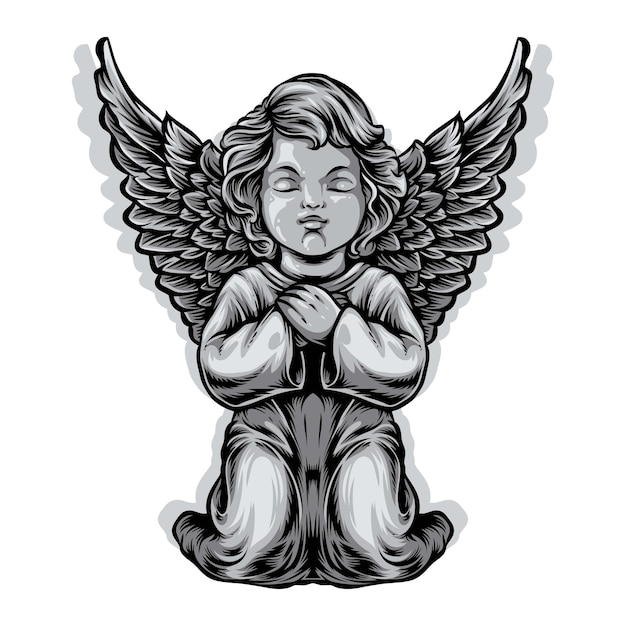 Download Baby angel statue illustration | Premium Vector