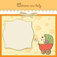 Free Vector Baby Announcement Card Template