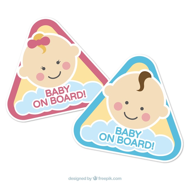 Download Baby on board signs | Free Vector