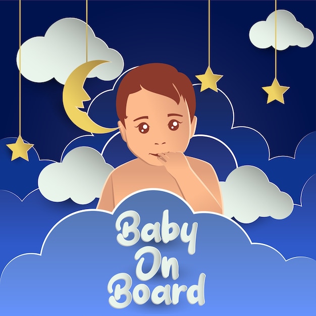 Download Baby on board. vector illustration Vector | Premium Download