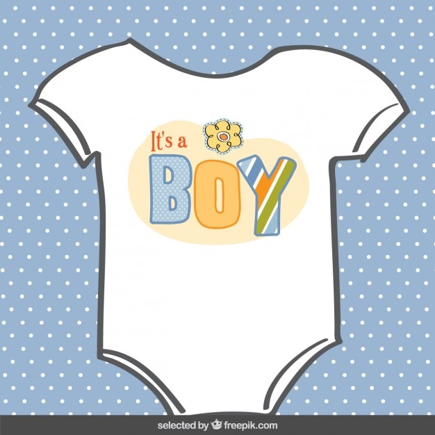 Free Vector Baby Body Suit Baby Shower Card
