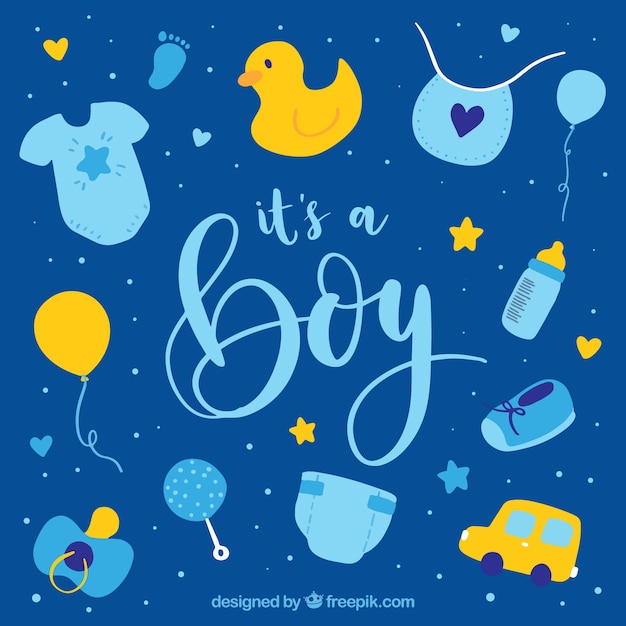 Free Vector | Baby boy background in hand drawn style