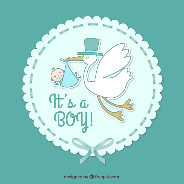 Download Baby boy card | Free Vector