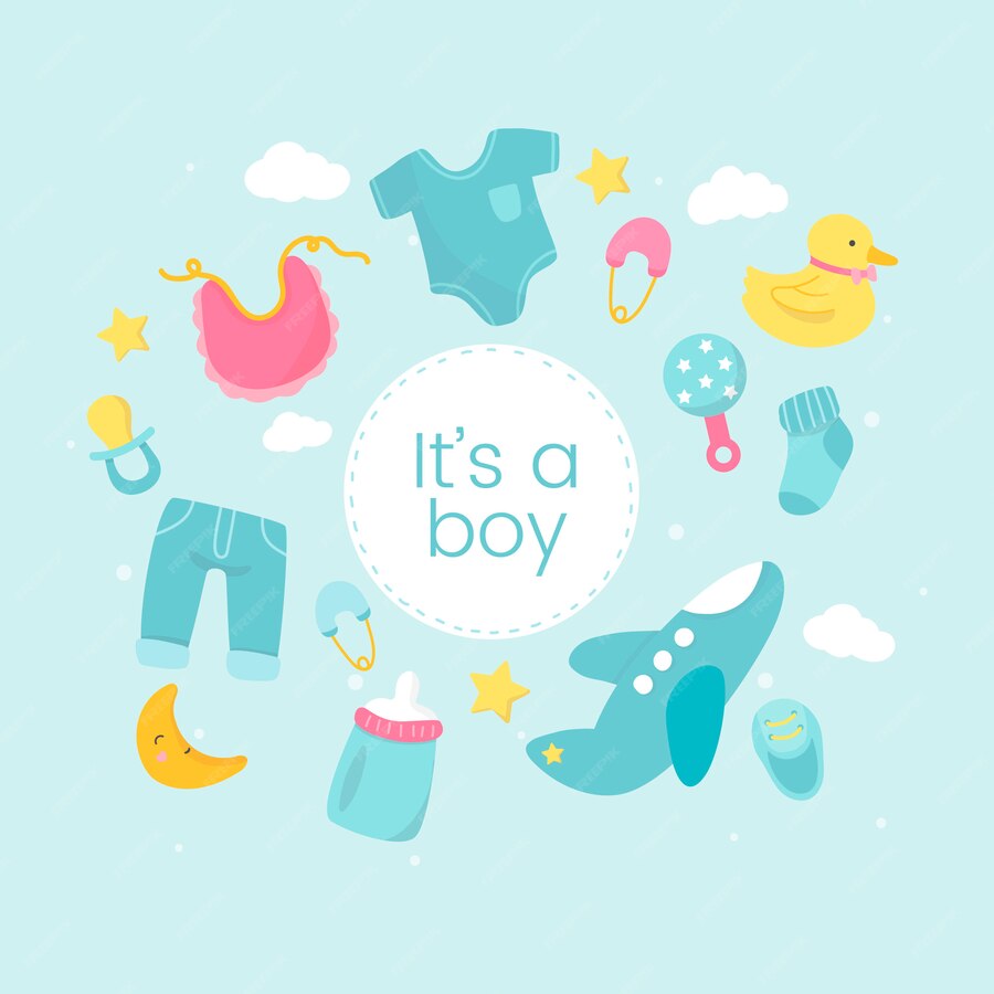 Free Vector | Baby boy gender reveal