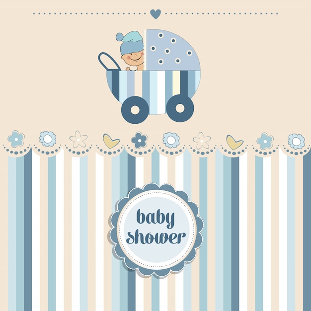 Download Baby boy shower card | Premium Vector