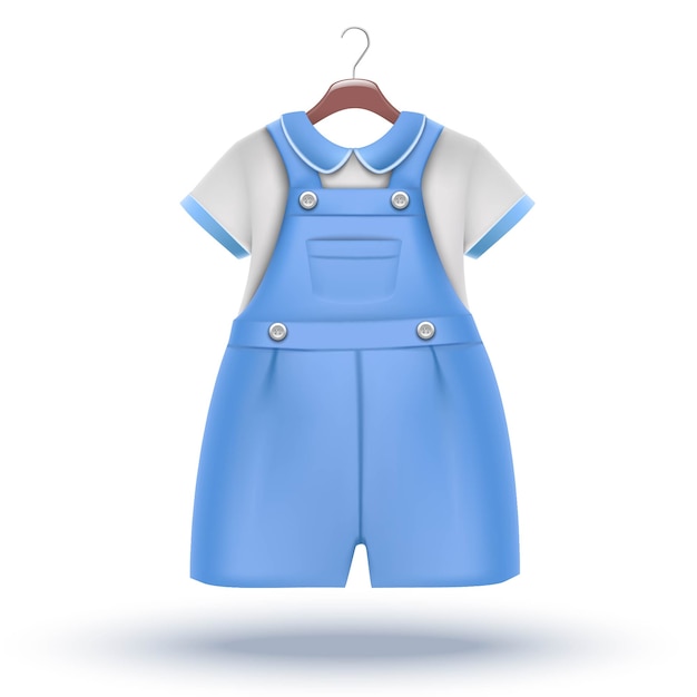 Baby Boy Wardrobe Blue Overalls With White T Shirt For Special