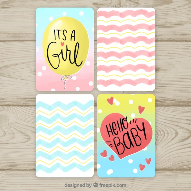 Download Free Vector | Baby cards collection with patterns