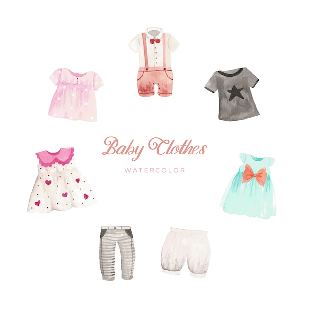 Download Premium Vector | Baby clothes watercolor