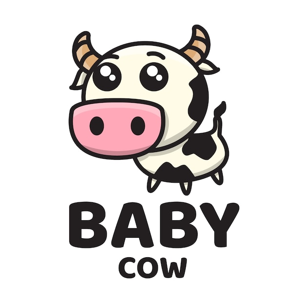 Download Baby cow cute logo | Premium Vector
