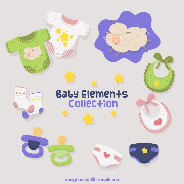 Free Vector | Baby elements collection in flat style