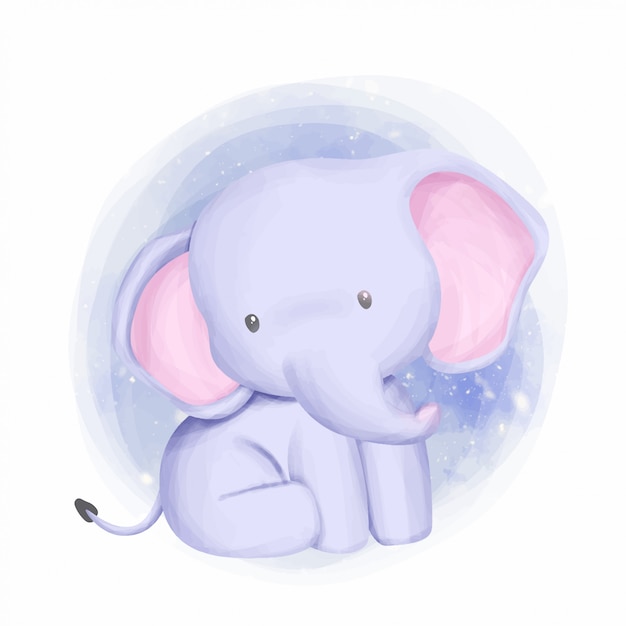 愛らしいと好奇心が強い赤ちゃん象 プレミアムベクター