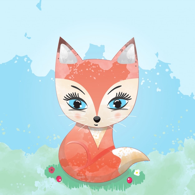 Download Baby fox | Premium Vector