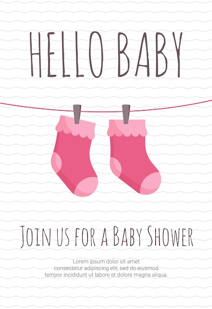Download Baby girl arrival and shower invitation template | Premium Vector