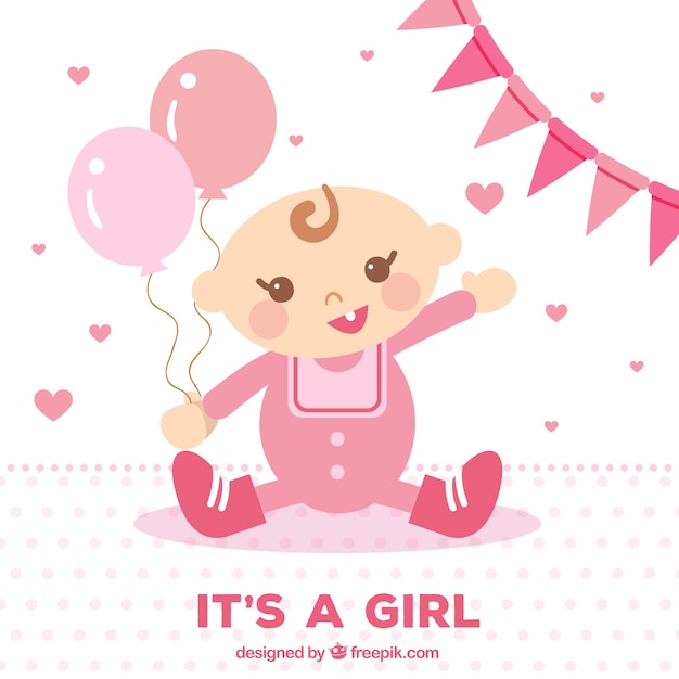 Free Vector | Baby girl background in flat style