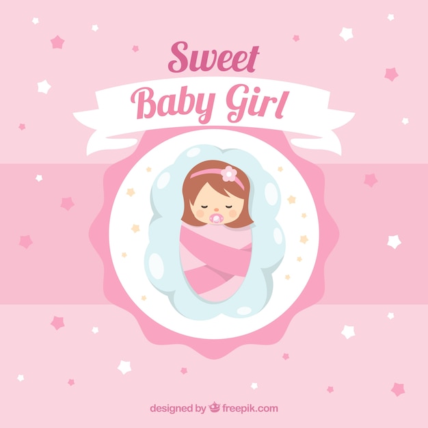 Download Baby girl background in flat style Vector | Free Download