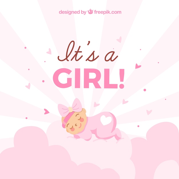 Baby girl background in flat style Vector | Free Download