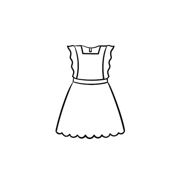 Premium Vector | Baby girl little dress hand drawn outline doodle icon ...
