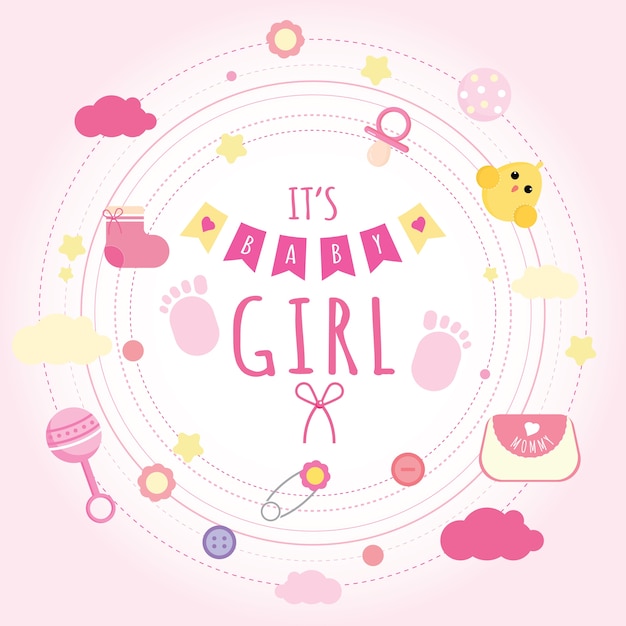 Premium Vector | Baby girl set