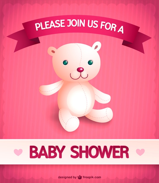 Download Free Vector | Baby girl shower invitation