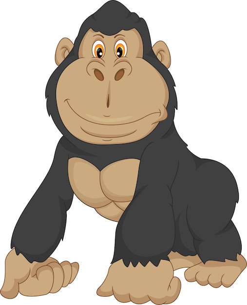 Baby gorilla cartoon Vector | Premium Download