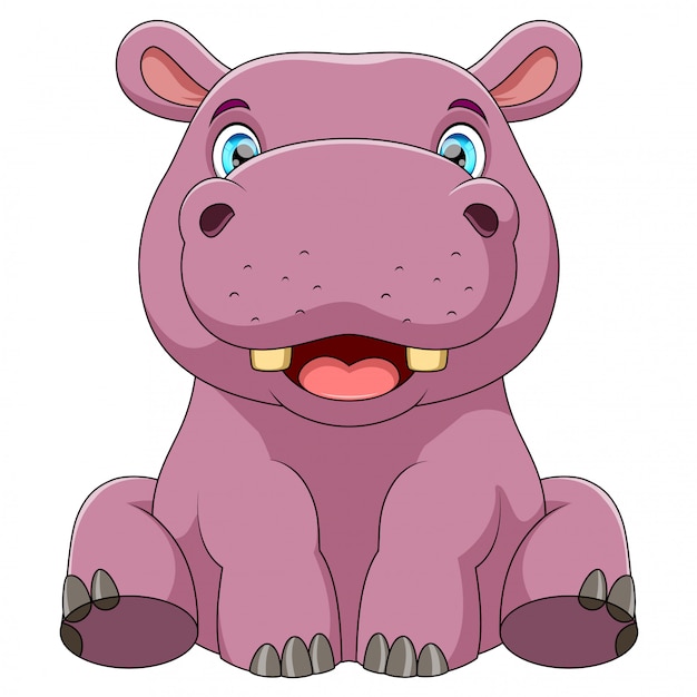 Premium Vector | A baby hippo