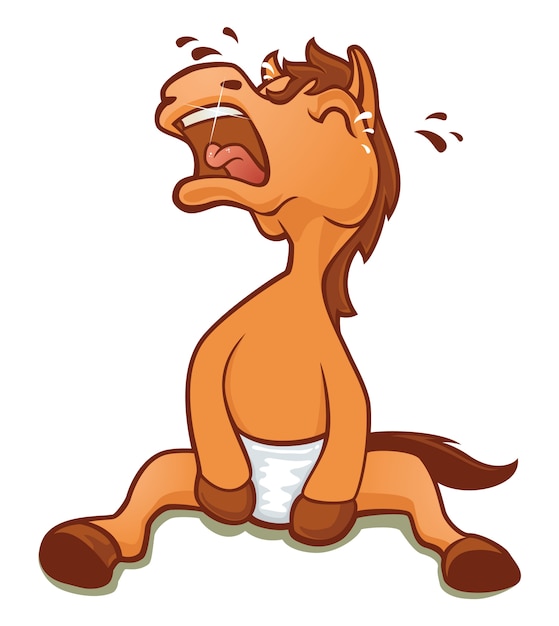 Download Baby horse crying Vector | Premium Download