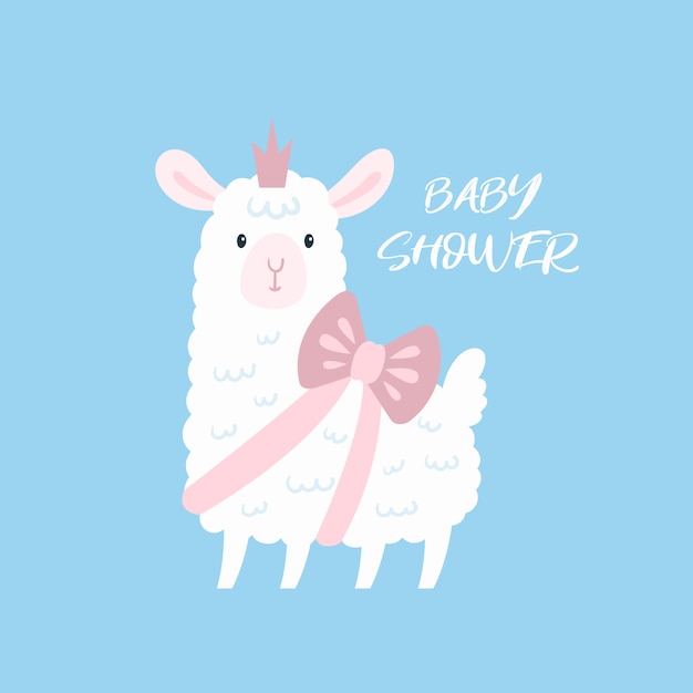 Download Baby lamb lama. Vector | Premium Download
