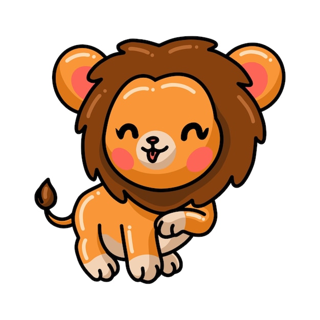 Premium Vector | Baby lion cartoon isolated on white