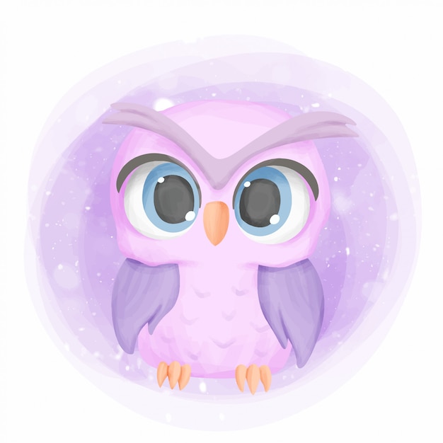 Download Premium Vector | Baby owl cute portrait cartoon nursery