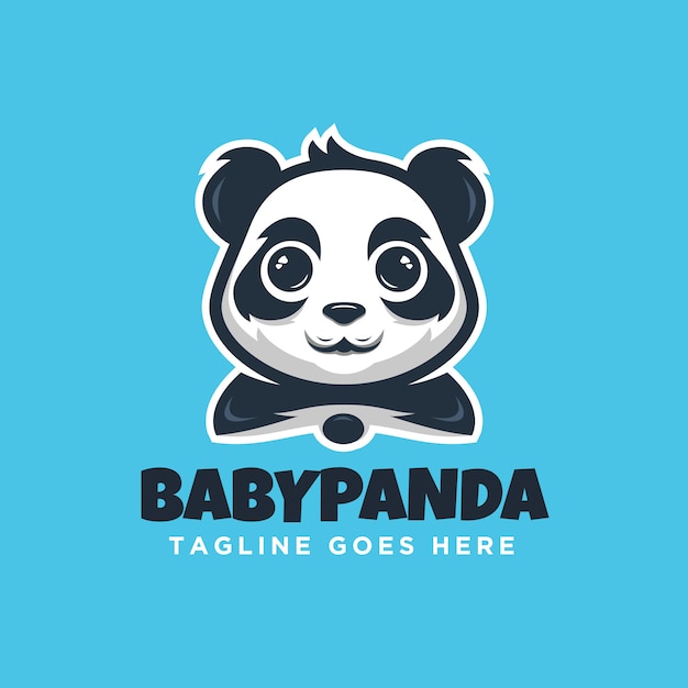 Download Baby panda cute happy logo template modern and minimalism ...
