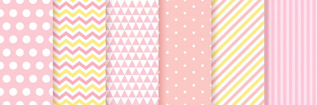 Baby pattern seamless. baby girl shower backgrounds. . set pink pastel patterns for invitation, invi