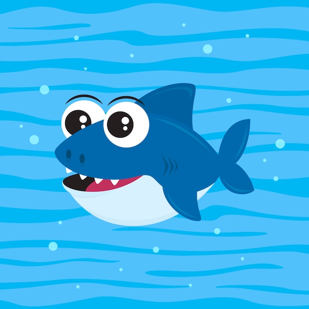 Download Baby shark in cartoon style | Free Vector